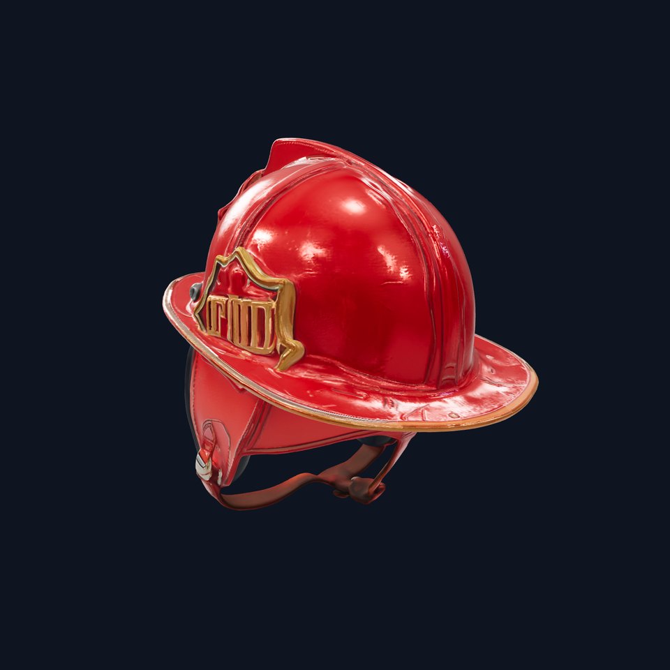 Firefighter Helmet Model Pack with Realistic PBR Textures